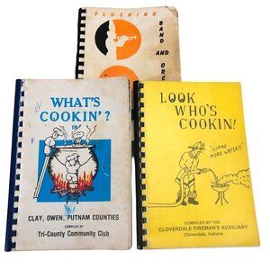 Lot of 3 Vintage 1979 to 1982 Cookbooks from Indiana and Michigan Spiral Bound